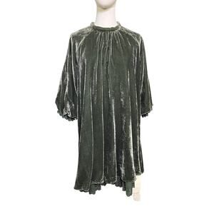 Ont Aya Velvet Dress 13 Green Babydoll Tunic Korea Cottagecore Oversized